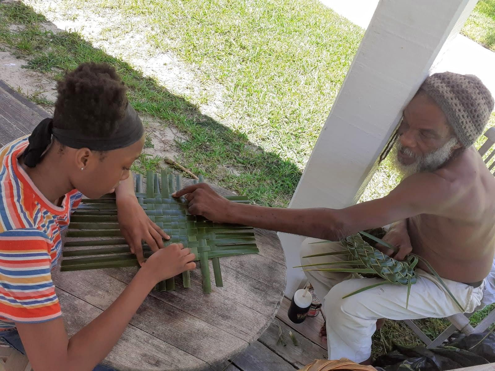 Bahamian palm weaving